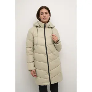 Lang dunjakke til kvinder KAFFE Susanne image-5