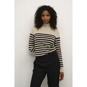 Sweter golf w paski damski KAFFE Lizza image-1