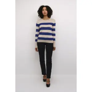 Camisola de malha riscada para mulher KAFFE Lizza image-1