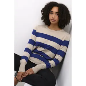 Camisola de malha riscada para mulher KAFFE Lizza image-3