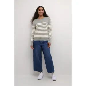 Camisola de malha riscada para mulher KAFFE Lizza image-6