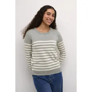 Camisola de malha riscada para mulher KAFFE Lizza image-5