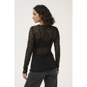 Camisola de renda de mangas longas para mulher KAFFE Linda image-4