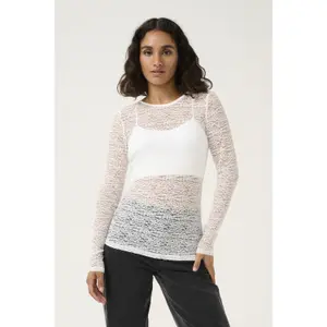 Camisola de renda de mangas longas para mulher KAFFE Linda image-2