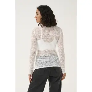 Camisola de renda de mangas longas para mulher KAFFE Linda image-4