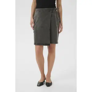 Women's denim wrap skirt KAFFE Zina image-4