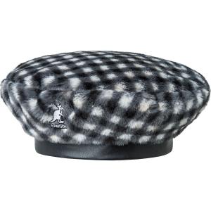 k4369-bg007-fake-fur-beret-for-women-kangol-black-gingham