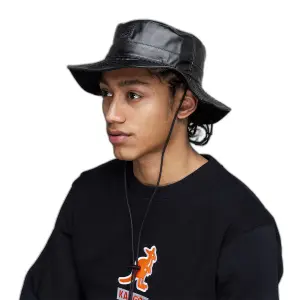 Reversible faux leather Kangol bucket hat image-1
