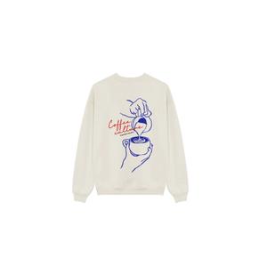 Rundhalsad tröja i ekologisk bomull Kaotiko Crew Coffee Culture image-1