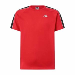 303uv10-r05-t-shirt-kappa-coen-slim-222-banda-red-racing-black-white