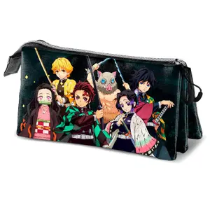 Children's triple Pencil case Karactermania Demon Slayer Kimetsu No Yaiba image-0