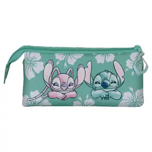 Triple pencil case for girls Karactermania Disney Stitch Tropic image-0