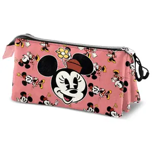 Triple pencil case for girls Karactermania Disney Minnie Plus Aqua image-0