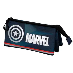 Triple pencil case for kids Karactermania Marvel Captain America image-2