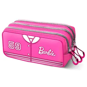 Triple pencil case for girls Karactermania Barbie Varsity image-0