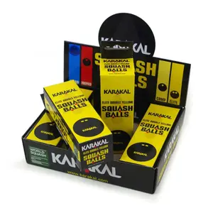 Lot de 12 balles de squash à double point jaune Karakal