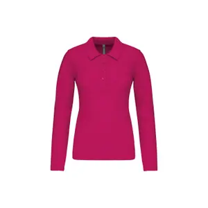 Polo de piqué de manga larga para mujer Kariban image-0