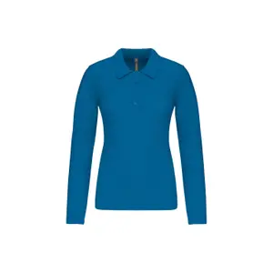 Damespolo piqué met lange mouwen Kariban image-0