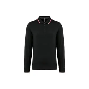 Polo-Shirt aus Piqué-Strick langarm Kariban image-0