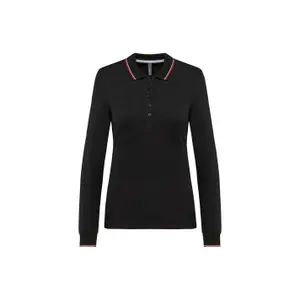 Polo maille piquée manches longues Femme Kariban image-0