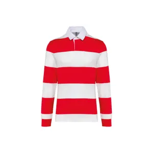 Striped polo shirt, long sleeves Kariban image-0