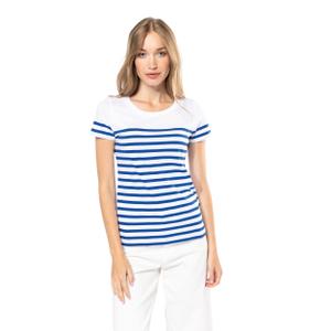 Camiseta marinera de cuello redondo mujer Kariban Bio image-5