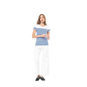Camiseta marinera de cuello redondo mujer Kariban Bio image-1