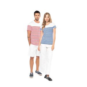 Camiseta marinera de cuello redondo mujer Kariban Bio image-3