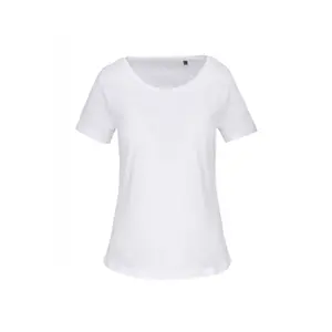 Ekologisk t-shirt för damer med öppen krage Kariban image-0