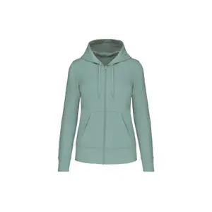 Umweltfreundliches Sweatshirt mit Reißverschluss und Kapuze, Damen Kariban image-0