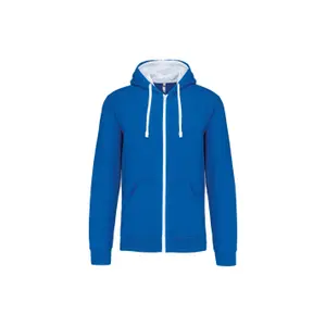 Camisola com capuz e fecho de correr em contraste Kariban image-0