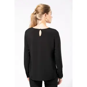 Women's long-sleeved crepe blouse Kariban image-2