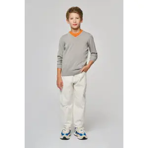 Camisola com decote em V para criança Kariban image-2