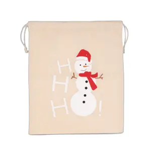 Cotton drawstring bag with snowman motif Kariban image-1