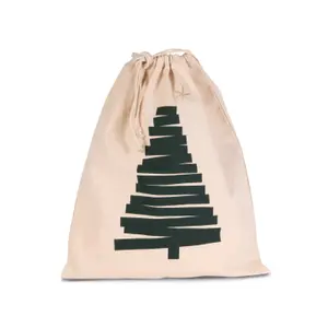 Cotton drawstring bag with fir tree pattern Kariban image-0