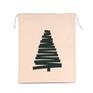 Cotton drawstring bag with fir tree pattern Kariban image-1