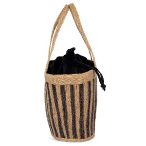 Sea rush striped basket bag Kariban image-0