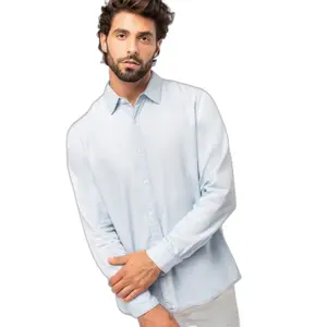 Ökologisch verantwortliches Hemd aus verwaschener Twill-Baumwolle Kariban image-3