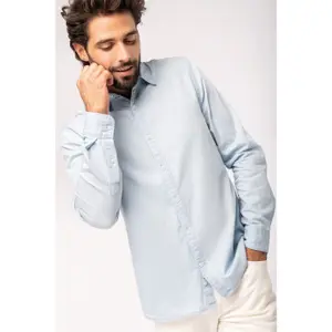 Ökologisch verantwortliches Hemd aus verwaschener Twill-Baumwolle Kariban image-2