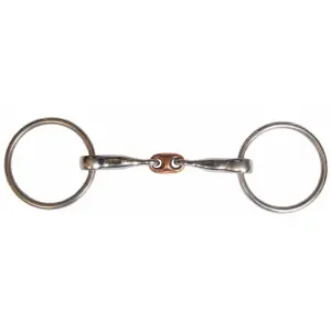 Double curb bit for horses with copper center link Karlslund image-0