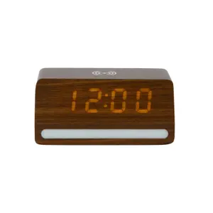LED Clock with Wooden Veneer Karlsson Retro image-2