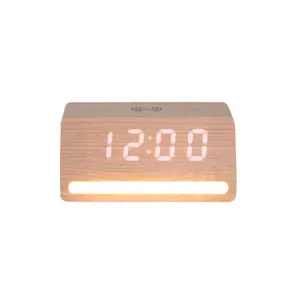 Clock with LED Lighting and Wood Finish Karlsson Retro image-1