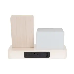 LED Night Light Clock, Veneer Finish Karlsson Retro image-3