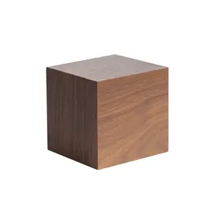 Wood veneer alarm clock Karlsson Mini Cube LED image-1