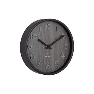 Wall clock small walnut wood Karlsson Pure image-0