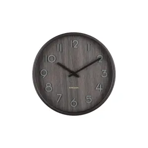 Wall clock small walnut wood Karlsson Pure image-1