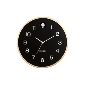 Birch wood wall clock Karlsson Natural Cuckoo