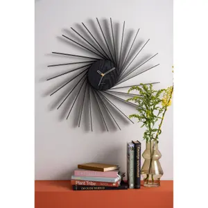 Wood veneer wall clock Karlsson Helix XL image-3