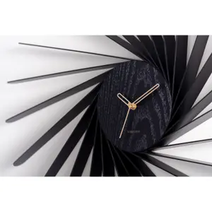 Wood veneer wall clock Karlsson Helix XL image-4