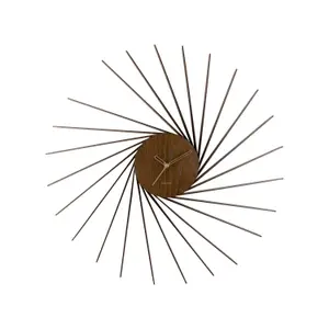 Wood veneer wall clock Karlsson Helix XL image-0